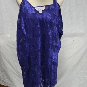 Gloria Vanderbilt Royal Blue Lace Chemise